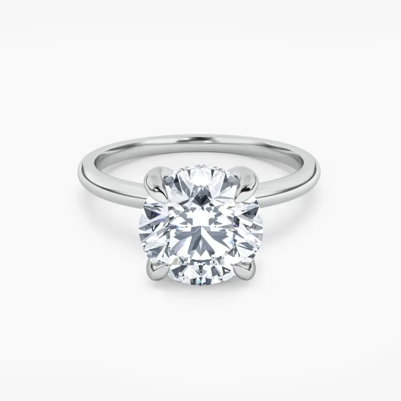Halo solitaire, white gold